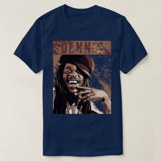 T-shirt Dennis Brown vintage Brown (Design devant)