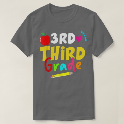 T-Shirt D'Enseignant De 3E Année De Retour À L'Éco (Design devant)