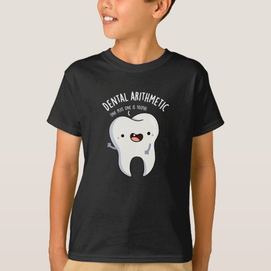 T-shirt Dental Arithmétique Funny Dot Pun Dark BG (Devant)