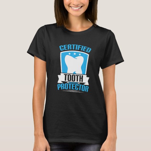 T-shirt Dental Certified Tooth Protecteur Dentiste (Devant)