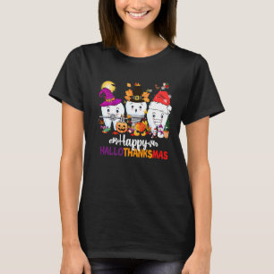T-shirt Dental Joyeux HalloThanksmas dents gnome Happy Hal