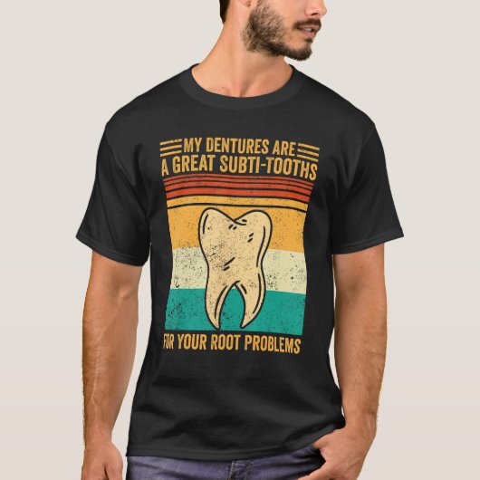 T-shirt Dental Lab Tech Technician Subti Tooths Root Probl (Devant)