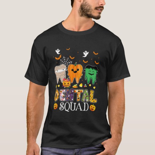 T-shirt Dental Spooky Squad Denstist Halloween (Devant)