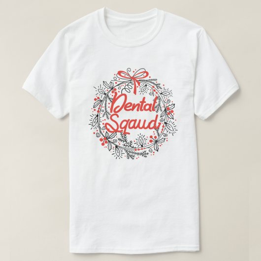 T-shirt Dental Squad Père Noël Dentelle Assistant dentaire (Design devant)