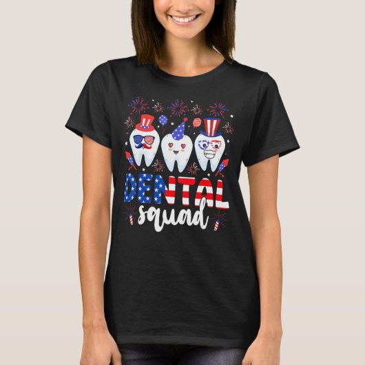 T-shirt Dental Squad Tooth 4th Of July Dental Assistant De (Devant)