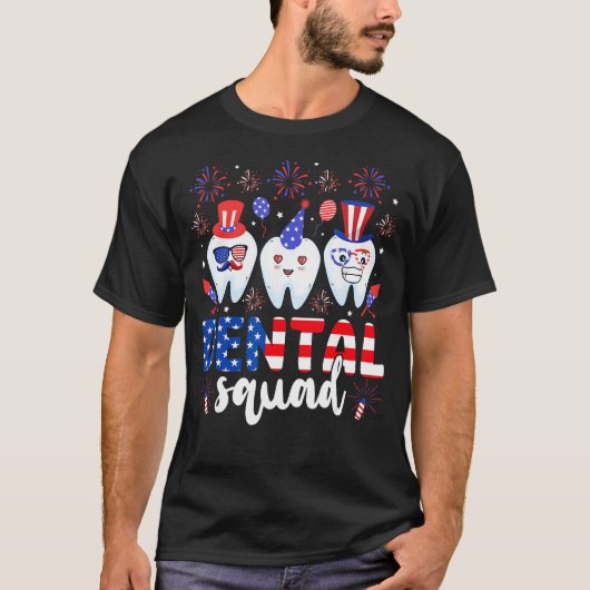 T-shirt Dental Squad Tooth 4th Of July Dental Assistant De (Devant)