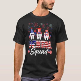 T-shirt Dental Squad Tooth American Flag 4th Of July  Dent