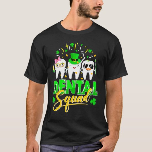 T-shirt Dental Squad Tooth Leprechaun Casquette Funny St P (Devant)