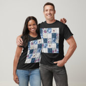 T-shirt Dentelle florale : Patchwork Arrière - plan sans c (Unisexe)