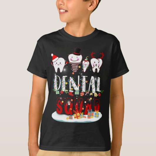 T-shirt Dentist Christmas Dental Squad Amusants (Devant)