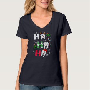 T-shirt Dentist Christmas Ho Ho Ho Teeth Dental Student Me