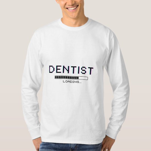 T-shirt Dentist Loading Glitch Pixel Humor (Devant)