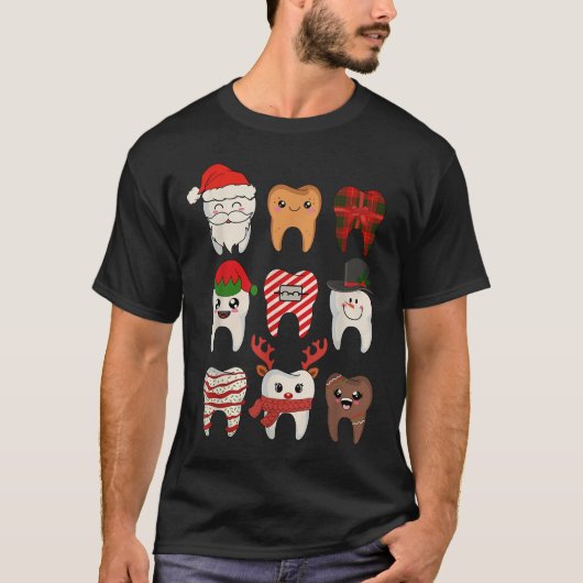 T-shirt Dentiste de Noël Dentiste Xmas Reindeer Père Noël (Devant)