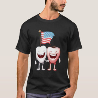 T-shirt Dentiste Dentiste Dentelle Dentelle Squad Usa Drap