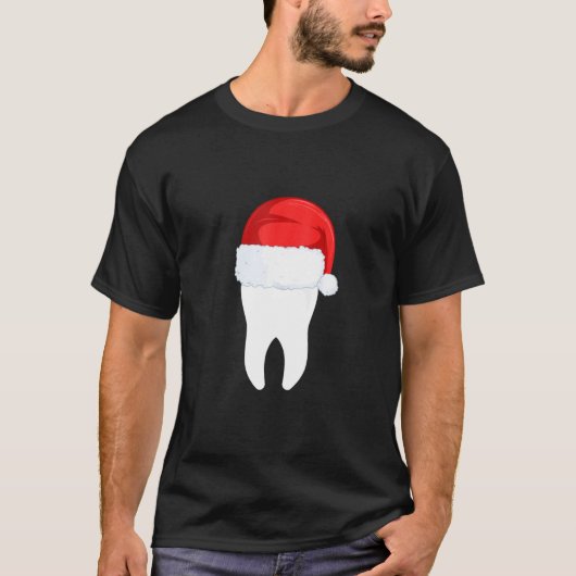 T-shirt Dentiste Noël Drôle Dentaire Dentaire Dent Avec Pè (Devant)