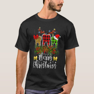 T-shirt Dentiste Noël Léopard Plaid Toths Dental Cos