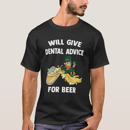 T-shirt Dentiste St Patrick Day donnera des conseils denta (Devant)