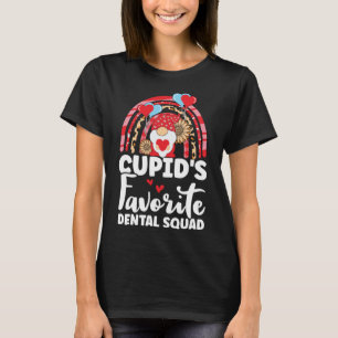 T-shirt Dentiste Valentine's Day Dental Squad Gnome Hearts
