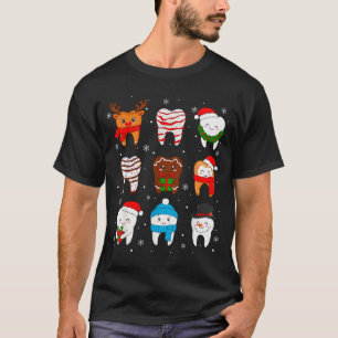 T-shirt Dentisterie drôle de Noël Dents Mignon Xmas Dentis
