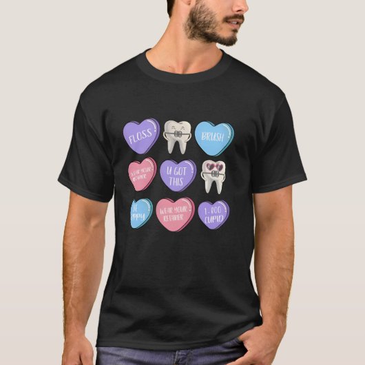 T-shirt Dents Brace Dental Squad Joyeux Valentin Hommes (Devant)