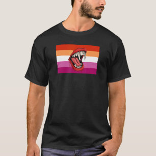 T-shirt Dents de la fierté lesbienne Drapeau d'Halloween P