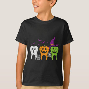 T-shirt Dents Fantôme Citrouille Sorcière Mignonne Dentair