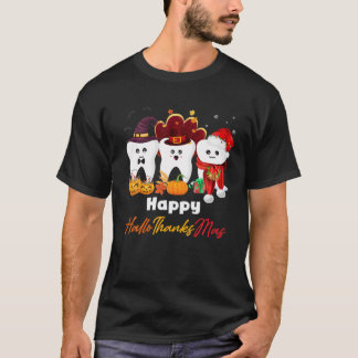 T-shirt Dents Hallothanksmas Halloween Thanksgiving Christ