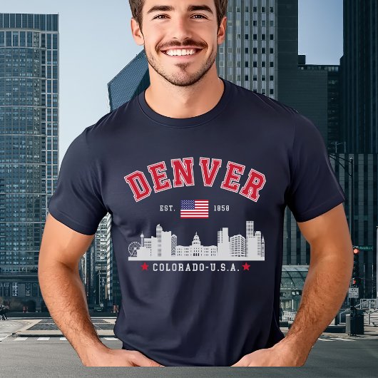 T-shirt Denver Colorado Modern Skyline City