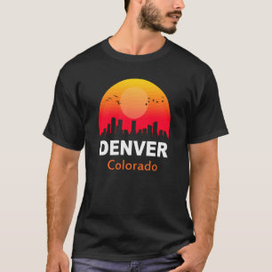T-shirt Denver Colorado Vintage Sunset Retro City State US
