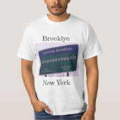 T-shirt Départ de Brooklyn New York Fuhgeddaboudit (Devant)