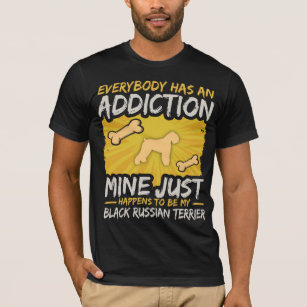 T-shirt Dépendance drôle de chien de Terrier de Russe noir