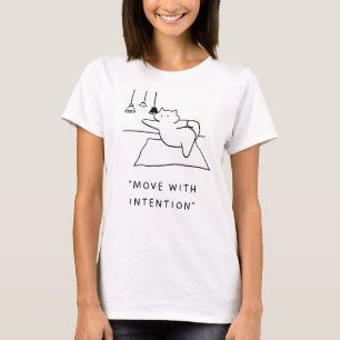 T-shirt Déplacer avec intention   Illustration de chat de 