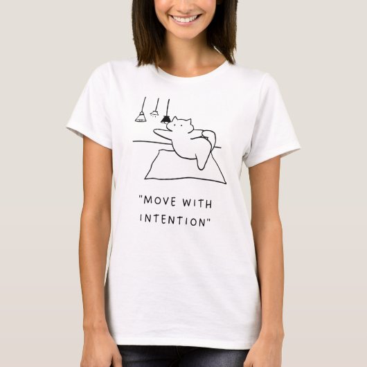 T-shirt Déplacer avec intention | Illustration de chat de  (Devant)