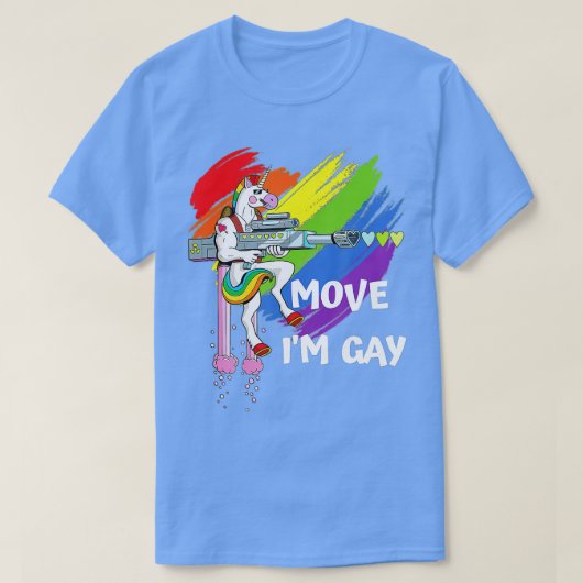 T-shirt Déplacer Im Gay Rainbow Unicorn LGBQ Pride (Design devant)