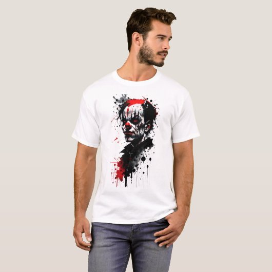 T-shirt déplaisant clown en encre (Devant entier)
