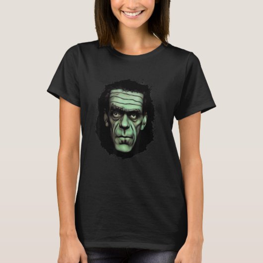 T-shirt Déplaisant Halloween Frankenstein Monster Face (Devant)