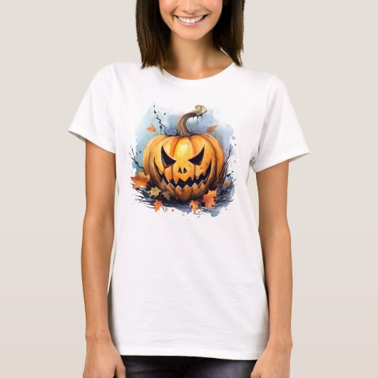T-shirt Déplaisant Jack-o-lanterne d'automne (Devant)