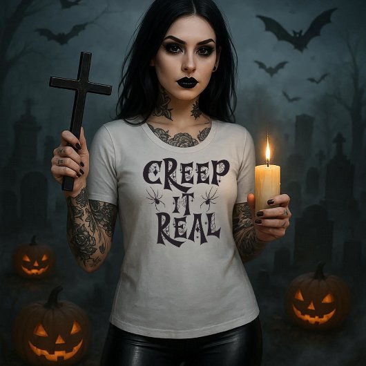 T-shirt Déplaisant Spider Halloween Creep it Real