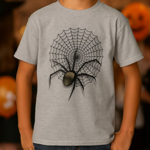 T-shirt Déplaisant Spider Web Halloween Enfants Manches co