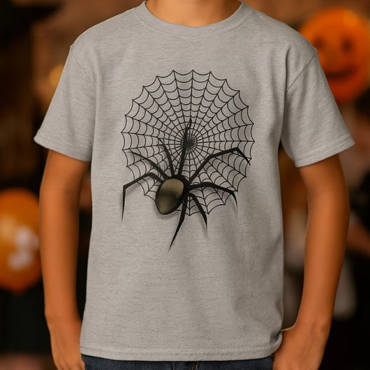 T-shirt Déplaisant Spider Web Halloween Enfants Manches co