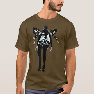 T-shirt Déplaisant Squelette Fée Papillon ailes Goth y2k H