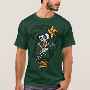 T-shirt Déplaisante Petite Sirène Squelette Halloween