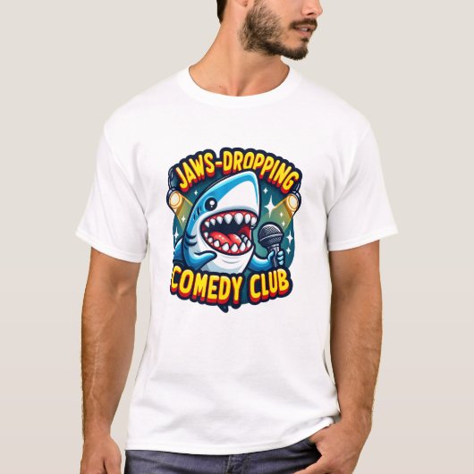 T-shirt Dépose-mâchoires : requin au Comedy Club (Devant)