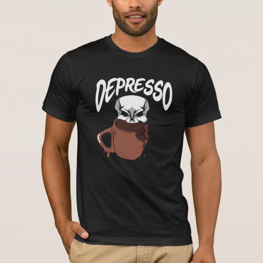 T-shirt Dépression du crâne d'Espresso Louveur de café de (Devant)