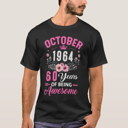 T-shirt Depuis 1964 60 ans 60e anniversaire Octobre Femmes (Devant)