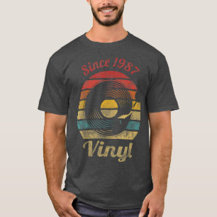 T-shirt Depuis 1987 Vinyl Retro Record Musique Vintage 284
