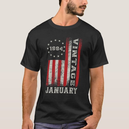T-shirt Depuis janvier 1994 29e anniversaire drapeau améri (Devant)