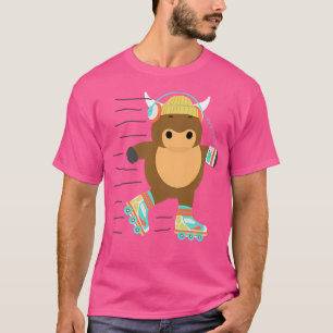 T-shirt Dérby de patin à roulettes drôle Taureau Rollerska