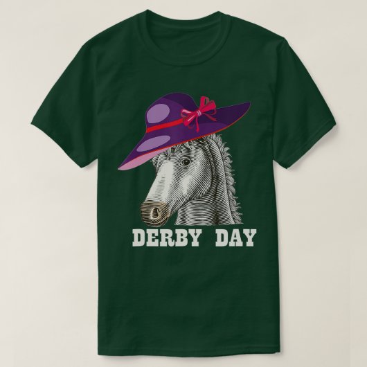 T-shirt Derby jour 2022 drôle cheval de course violet casq (Design devant)
