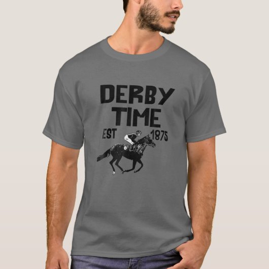 T-shirt Derby Time Est 1875 En Détresse Auteur De Course D (Devant)